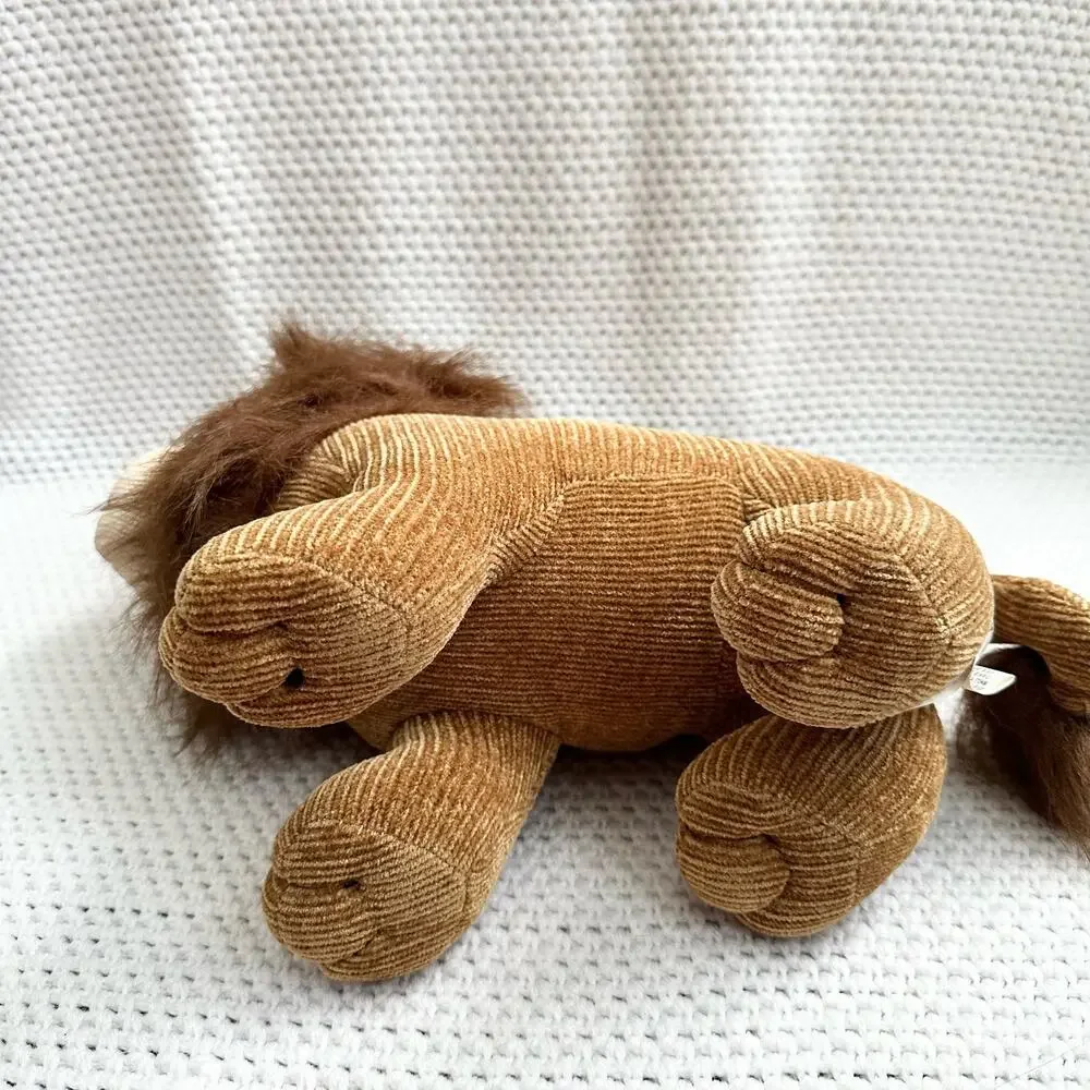 Pier 1 Imports Chenille Brown Tan Corduroy Stuffed Animal Lion Plush 15